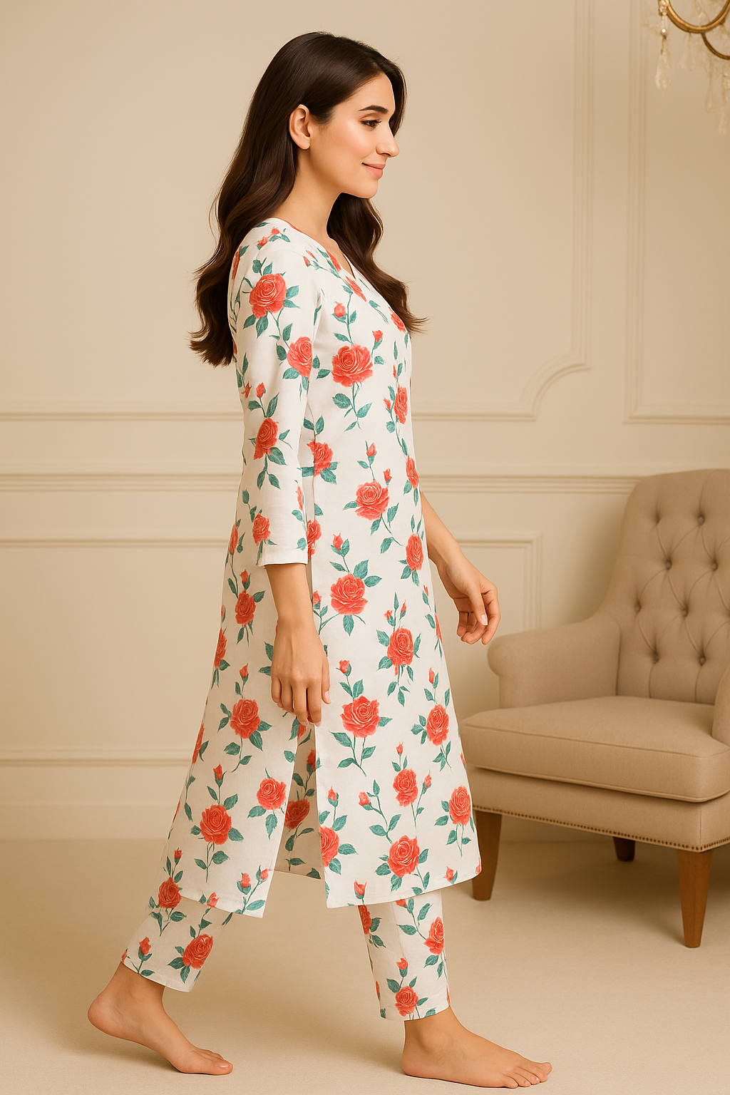 Cotton 2 piece Suit Allover Unstitched